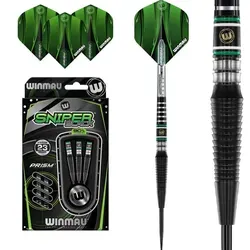 WINMAU Sniper Black 23g - 90% Wolfram-Dartpfeile Set - Steel-Dartpfeile mit 90% Wolfram-Barrels und aerodynamischem Design für präzise Zielgenauigkeit. Ideal für Spieler, die Konsistenz und Kontrolle schätzen.