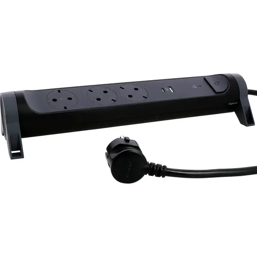 Legrand Drehbare Steckdosenleiste 3-fach mit USB-Anschlüssen - Steckdosen & Zubehör, flexibles drehbares Design für einfache Installation und integrierter Überspannungsschutz schützt Ihre Geräte.
