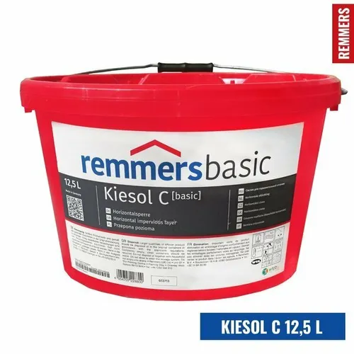 Remmers Kiesol C Spezialcreme Horizontalsperre 12,5 Liter - Lacke, hydrophobierende Spezialcreme mit 80 % Wirkstoffgehalt für optimale Penetration und hohe Ergiebigkeit, perfekt für drucklose Injektionen