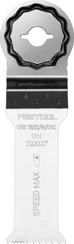 Festool Universal-Sägeblatt USB 78/32/Bi/OSC/5 - 203337 - Hochwertiges Sägeblatt für Oszillierer, ideal für präzise Schnitte in Holz und vielseitig einsetzbar in der Holzverarbeitung.