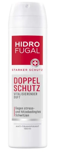 Hidrofugal Deodorant Doppel Schutz 150ml - Antitranspirant Spray für Damen und Herren - Deos mit starkem Zweifachschutz gegen Schwitzen, langanhaltend und hautverträglich, ideal für den ganzen Tag.