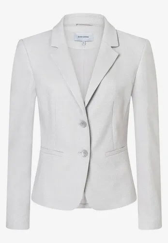 MORE&MORE strukturierter Kurzblazer grau 38 - Eleganter Kurzblazer in Grau, taillierte Passform, ideal für den Business-Look. Mit Reverskragen und praktischen Leistentaschen für einen stilvollen Auftritt.