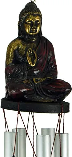GURU SHOP Klangspiel mit Buddha - Rot, 49x9x9 cm, Windspiele & Klangspiele