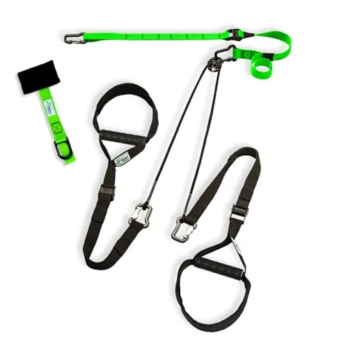 eaglefit - Premium Sling-Trainer „Exclusive“ für Zuhause & Unterwegs mit Umlenkrolle, Türanker, Wand-, oder Deckenhalterung & Zubehör - Vielseitige Befestigung an Wand, Decke, Tür, Balken, Baum (grün)