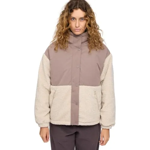 MAZINE Women Jacke Fabric Blocking grey brown/natural M in beige von Mazine