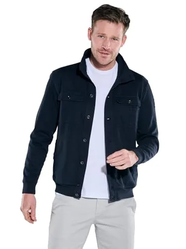 engbers Herren Sweatjacke Regular, Saphirblau XXL - Funktionsjacken mit aufgesetzten Brusttaschen, hochwertigen Metallknöpfen und hohem Tragekomfort durch spezielle Baumwolle und Waschverfahren.