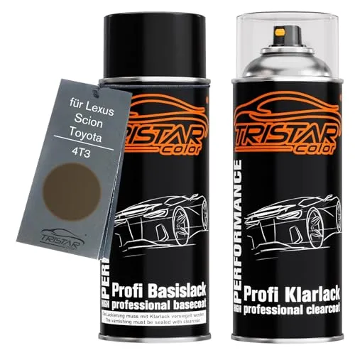 TRISTARcolor Autolack Spraydosen Set für Lexus/Scion/Toyota 4T3 Bronze Perl Metallic/Pyrite Perl Basislack Klarlack Sprühdose 400ml