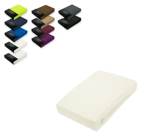 EXKLUSIV HEIMTEXTIL Frottee Spannbettlaken 120 x 200 cm - Spannbetttücher in Markenqualität, Öko-Tex zertifiziert und mit Rundumgummizug für perfekten Sitz, ideal für Matratzenhöhen bis 25 cm.