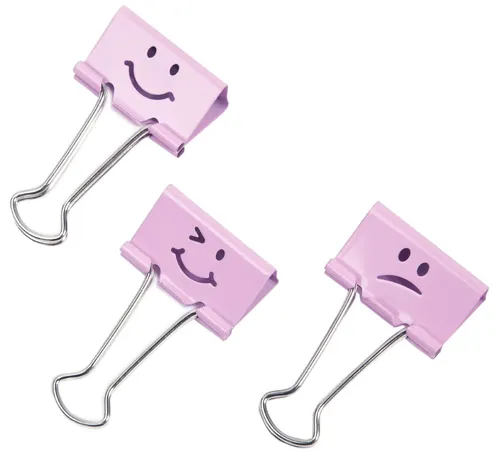 Rapesco 1349 Lustig Foldback Klammern - Rosa, 20 Stück, farbenfrohe Organisation ohne Stanzlöcher und mit Spaßfaktor