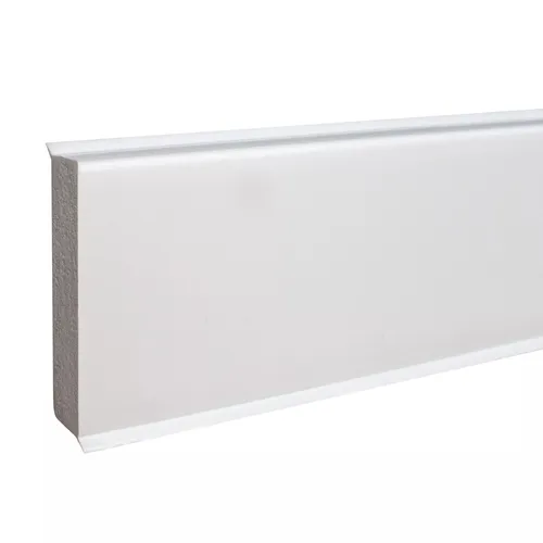 PROVISTON Sockelleiste Hartschaum PVC | 12 x 60 x 2500 mm | Weiß | Kunststoff
