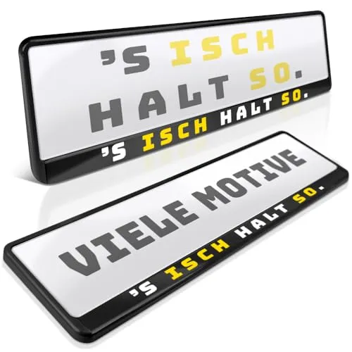 schildEVO 2 Kennzeichenhalter | Baden WÜRTTEMBERG 09 | ´S isch Halt so | BaWü | Ländle | Schwaben | Nummernschildhalter | Kennzeichenrahmen | Auto PKW Kfz | DHL-Versand