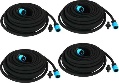 Perlschlauch schwarz 15-90m Bewässerungsschlauch mit Anschlussarmatur Tropfschlauch Gartenschlauch Perlregner, Variante:4x 15 Meter