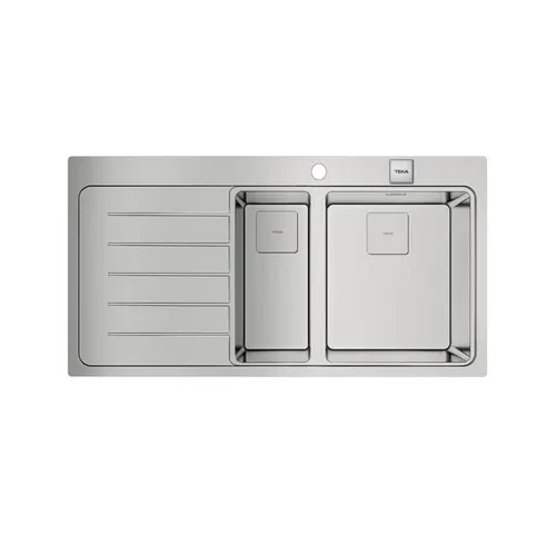 TEKA ZENIT Spüle 1000 x 520 mm mit Tropffläche und Restebecken - Spüle aus Edelstahl mit eleganter Seidenglanz-Oberfläche, bietet viel Platz und praktische Features wie eine Tropffläche und ein Restebecken für eine aufgeräumte Küche.