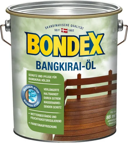 Bondex Bangkirai Öl 4,00 l - Hochwertiger Holzschutz - Holzöle für Bangkirai, schützt und pflegt das Holz effektiv, verlängert die Lebensdauer und bewahrt die natürliche Schönheit.
