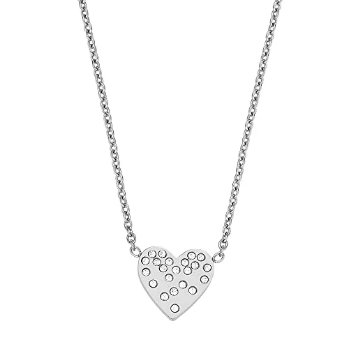 SKAGEN Kette KARIANA mit Herz-Anhänger - Elegante Kette mit Herz-Anhänger aus Edelstahl und funkelndem Zirkonia, ideal für jeden Anlass – ob Büro oder Feier. Perfektes Geschenk, inkl. Etui.