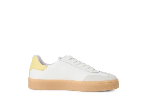 Tamaris Schnürer Damen Vegan Sportlich Weiß, EU 41 - Damen-Sneaker, vegane Materialien für umweltbewusste Fashion-Liebhaber, mit herausnehmbarer Sohle für optimalen Komfort und flacher Sohle für jeden Anlass.