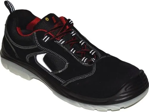 Sicherheitsschuh EASY STEP Gr.46 schwarz S1P SRC ESD - Arbeitsschutz Schuhe: Hochwertiger Sicherheitsschuh aus widerstandsfähigem Veloursleder mit ergonomischem Design und bester Rutschhemmung (SRC) für optimale Sicherheit am Arbeitsplatz.