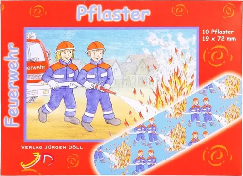 KINDERPFLASTER Feuerwehr Briefchen 10 St