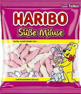 HARIBO Süße Mäuse 175,0 g - Fruchtgummis/Lakritze mit fruchtigem Geschmack und lustiger Mäuseform, perfekt für Naschkatzen und Partys.