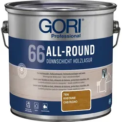GORI 66 Allround-Lasur - 5 LTR Kastanie - Hochwertige Allround-Lasur für Holzoberflächen, schützt und verleiht einen eleganten Kastanien-Farbton. Ideal für den Innen- und Außenbereich, sorgt für eine lange Haltbarkeit.