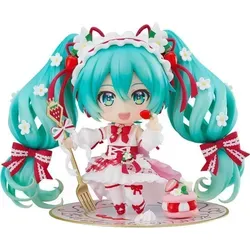 Hatsune Miku Nendoroid 15th Anniversary Actionfigur 10 cm - Detailreiche Nendoroid Figur von Hatsune Miku im Erdbeer-Outfit zum 15. Jubiläum. Mit 3 Gesichtsplatten, Zubehör und einem exklusiven Acryl-Ständer. Ideal für Sammler und Fans!