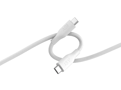 Produktbild ISY ICS 5001-WT-CC, USB-C auf Silikonkabel, 2 m, Weiß