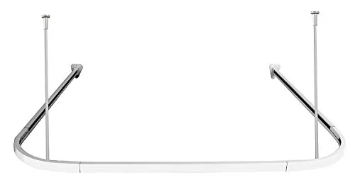 Euroshowers Duschvorhangstange aus Aluminium, Weiß