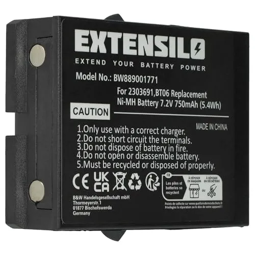 EXTENSILO Akku für Ikusi TM61, TM60, TM62 - 750 mAh NiMH - Hochwertiger NiMH-Akku mit 750 mAh für Ihre Industrie-Funkfernsteuerung. Hohe Energiedichte und kompatibel mit verschiedenen Ladegeräten für maximale Einsatzdauer.