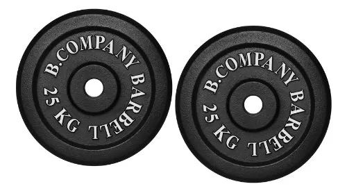 Bad Company Hantelscheiben aus Gusseisen 50 kg (2 x 25 kg) für Hanteltraining - Ideal für Krafttraining im Homegym oder Fitnessstudio. Die robusten gusseisernen Scheiben mit 30/31 mm Bohrung bieten Langlebigkeit und Komfort durch Griffnarben für einfaches Handling. Perfekt für schnelle Trainingserfolge!
