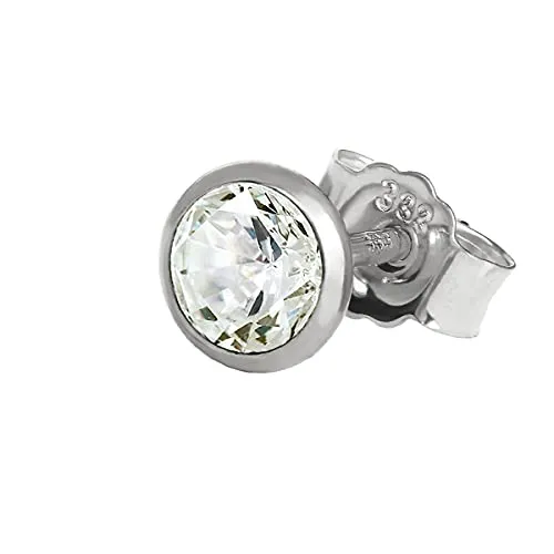 NKlaus Einzel Ohrstecker 5,0mm aus Weißgold 333 mit Zirkonia - Ohrringe für Damen | Elegantes Design aus 8 Karat Weißgold mit funkelndem Zirkonia für maximalen Tragekomfort und zeitlose Eleganz, ideal für jeden Anlass.