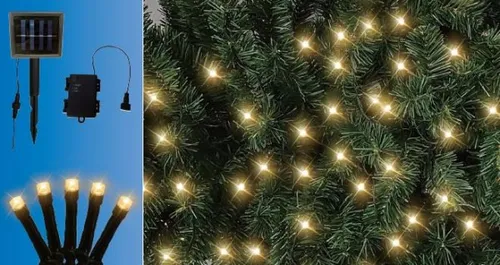 TrendLine LED Lichterkette Solar Außen 19,3 m warmweiß Timerfunktion Innen/Außen