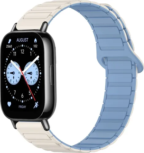 Für Xiaomi Redmi Watch 5 Lite Two Color Silikon Magnetisches Ersatz Arm Band Weiß