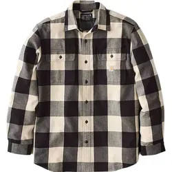 Carhartt Heavyweight Flannel Plaid Hemd - Beige/Schwarz (A16) - L - Herren-Freizeithemden, aus gebürstetem Flanell für extra Komfort, mit zwei Brusttaschen und verstellbaren Manschetten für einen lässigen Look.