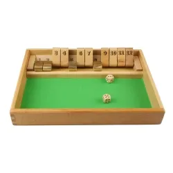 Philos 3120 - Shut The Box 12er, klassisches Würfelspiel aus 100% FSC zertifiziertem Buchenholz, für 2 oder mehr Spieler, ideal für Familien und Freunde