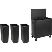 SVITA SR3X18 Sensor-Mülleimer 54L – Hygienisches Mülltrennsystem - Moderner 54L Sensormülleimer mit 3 Fächern für einfache Mülltrennung. Hygienisch und berührungslos dank Sensortechnik. Ideal für Küche und Büro, mit Rollen für flexibles Positionieren.