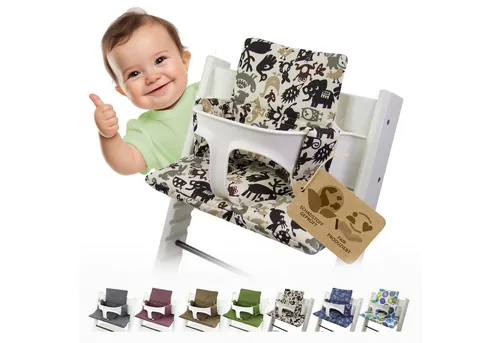 BambiniWelt by Rafael K. Hochstuhlauflage Ersatzbezug Bezug Sitzkissen kompatibel mit Stokke Tripp Trapp Mod. 2