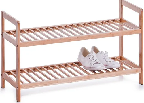 Home affaire Schuhregal aus Bambus - Schuhregal in natürlichem Design, bietet 2 Ablageflächen und ist ideal für eine stilvolle Schuhaufbewahrung in jedem Flur.