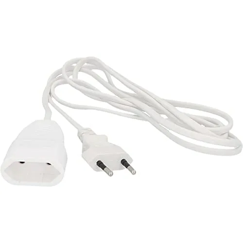 UNITEC Euro-Verlängerung mit Stecker und Kupplung, 2 Meter, weiß
