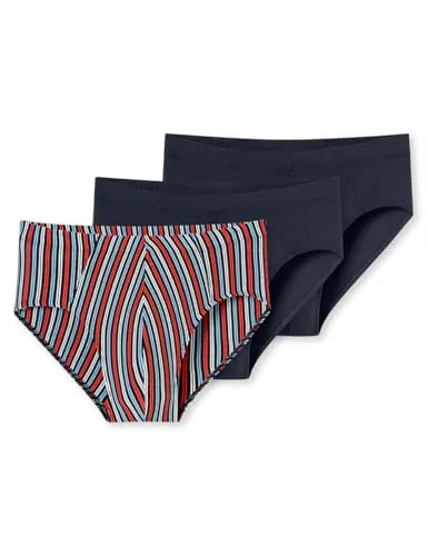 Schiesser Herren 3 Pack Unterwäsche Slips - Herren-Slips aus 95% Bio-Baumwolle mit weichem Komfortbund, ideal für den täglichen Tragekomfort und modische Akzente.