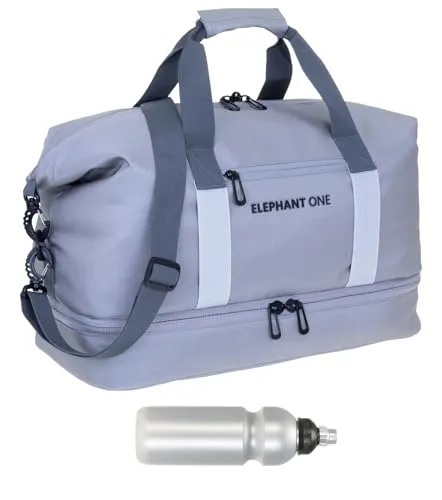Sporttasche ELEPHANT ONE mit Trinkflasche - 30L, grau - Vielseitige Sporttasche für Fitness und Reisen mit separatem Schuhfach, Mattenhalter und praktischen Innentaschen. Ideal für Ordnung und Hygiene, perfekt für jedes Abenteuer!