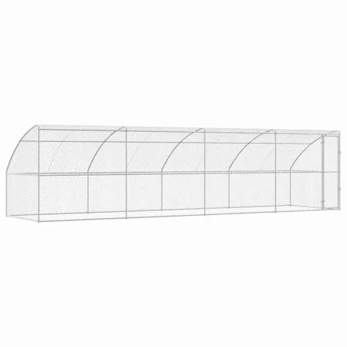 vidaXL Hundekäfig 4 pcs Silber 8 x 2 x 2 m Verzinkter Stahl