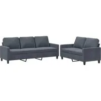 vidaXL 2-tlg. Sofagarnitur Dunkelgrau Samt - Elegante Sofagarnitur mit 2-Sitzer und 3-Sitzer, aus weichem Samt für höchsten Komfort und ein stilvolles Ambiente in deinem Wohnzimmer.