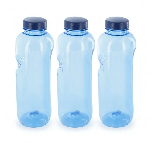 Greiner Trinkflasche, 3 x aus Tritan 1,0 Liter, geschmacksneutral ohne Weichmacher & BPA