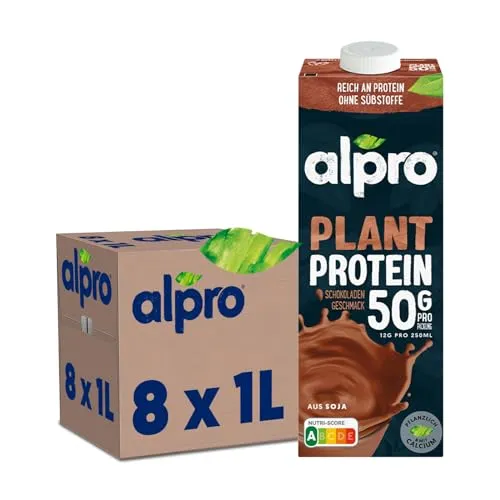 Alpro Proteindrink Soja Schokolade 8x1L - 100% pflanzlich und laktosefrei - Soja-Drinks: Köstlicher und nahrhafter Proteindrink, reich an pflanzlichem Protein, ideal für Veganer und gesundheitsbewusste Genießer.