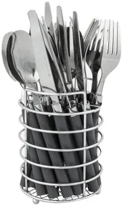 Bo-Camp 24-teiliges Edelstahl Besteckset - Hochwertiges Campingbesteck aus rostfreiem Edelstahl, ideal für Outdoor-Abenteuer und Picknicks.