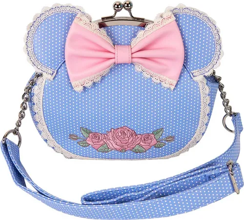 Disney by Loungefly Umhängetasche Minnie Floral and Lace Kisslock - Schulranzen - Offiziell lizenzierte Umhängetasche aus Kunstleder mit süßem Minnie-Motiv, perfekt für Fans und stilbewusste Trendsetter.