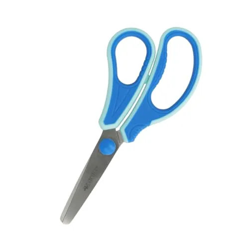 Westcott GRIPEEZE Kinderschere Blau Rechtshänder | Schere mit ergonomischem Griff für Vorschulkinder | Bastelschere 14 cm ideal für Kinderhände | Sicherheit durch abgerundete Spitze | E-21572 00