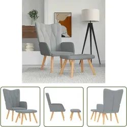 The Living Store Relaxsessel mit Hocker