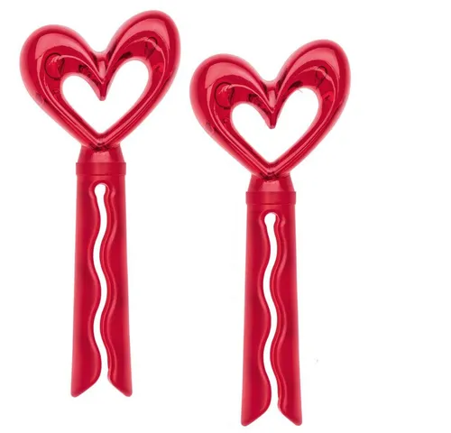 KOZIOL Verschlussklammer Susi 2er Set Transparent Rot (Set, 2-tlg)