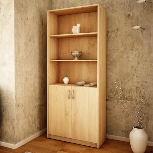 Bücherregal mit 5 Ebenen und 2 Türen von Home Collective